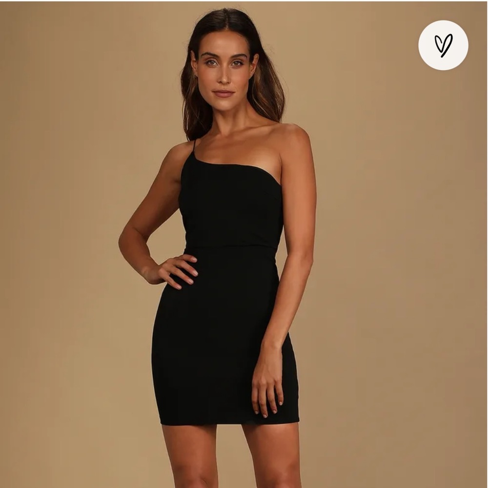 One Strap Black Mini Dress